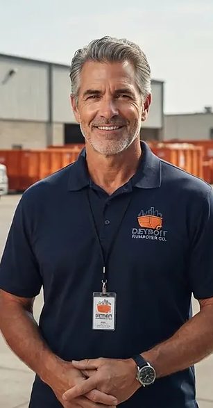 Paul, Detroit Dumpster Co operations director, with the containers