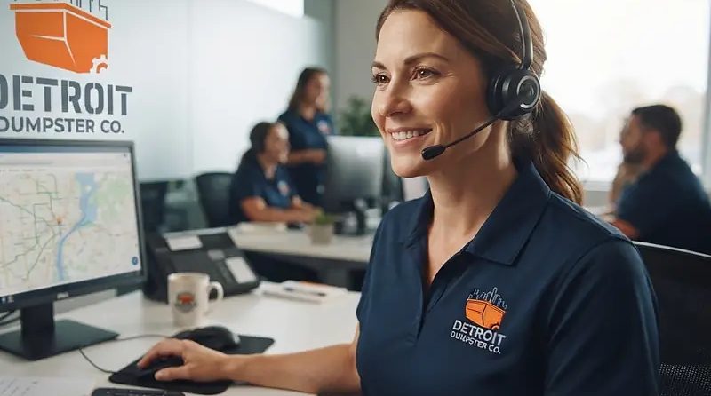 Sara taking a booking at the dispatch desk