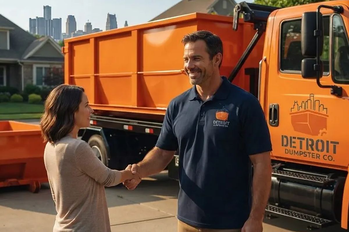 15 Yard roll-off dumpster from Detroit Dumpster Co
