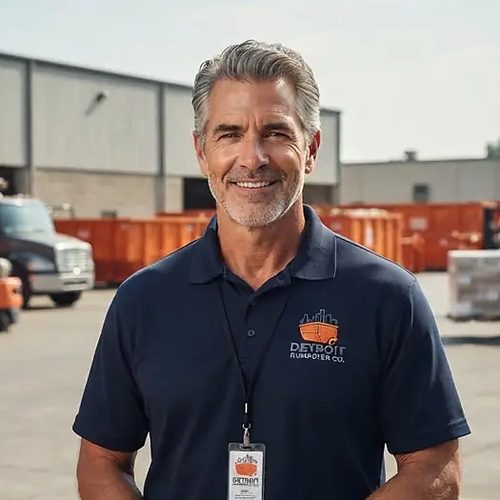 Detroit Dumpster Co hauls the dumpster away